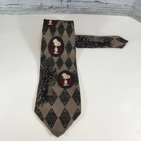 PEANUTS Snoopy Novelty Grey Tie - Picture 2 of 6